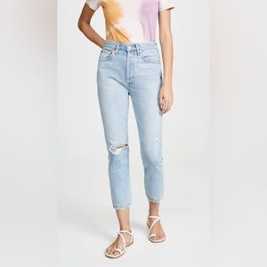AGOLDE Riley High Rise Straight Crop Jeans Size 27 in Shatter
